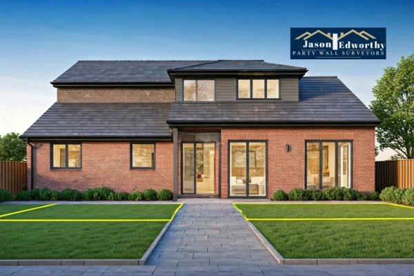 Home extension focusing on boundary line Haslingden